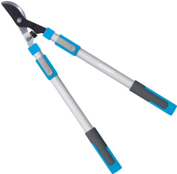 Telescopic garden pruner with aluminum handles and non-stick blades
