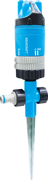 360° quiet rotating sprinkler with metal spike for stable garden watering