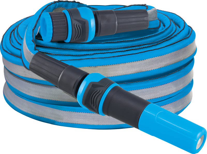 Flexible garden hose with high-strength inner core and spray nozzle