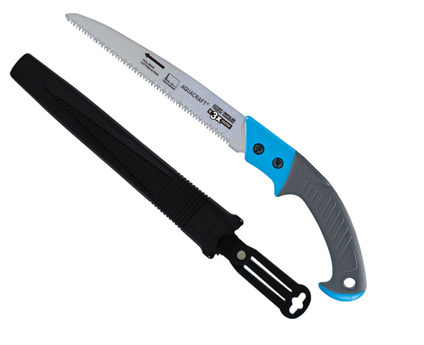Pruning saw with Japanese blade and protective sheath