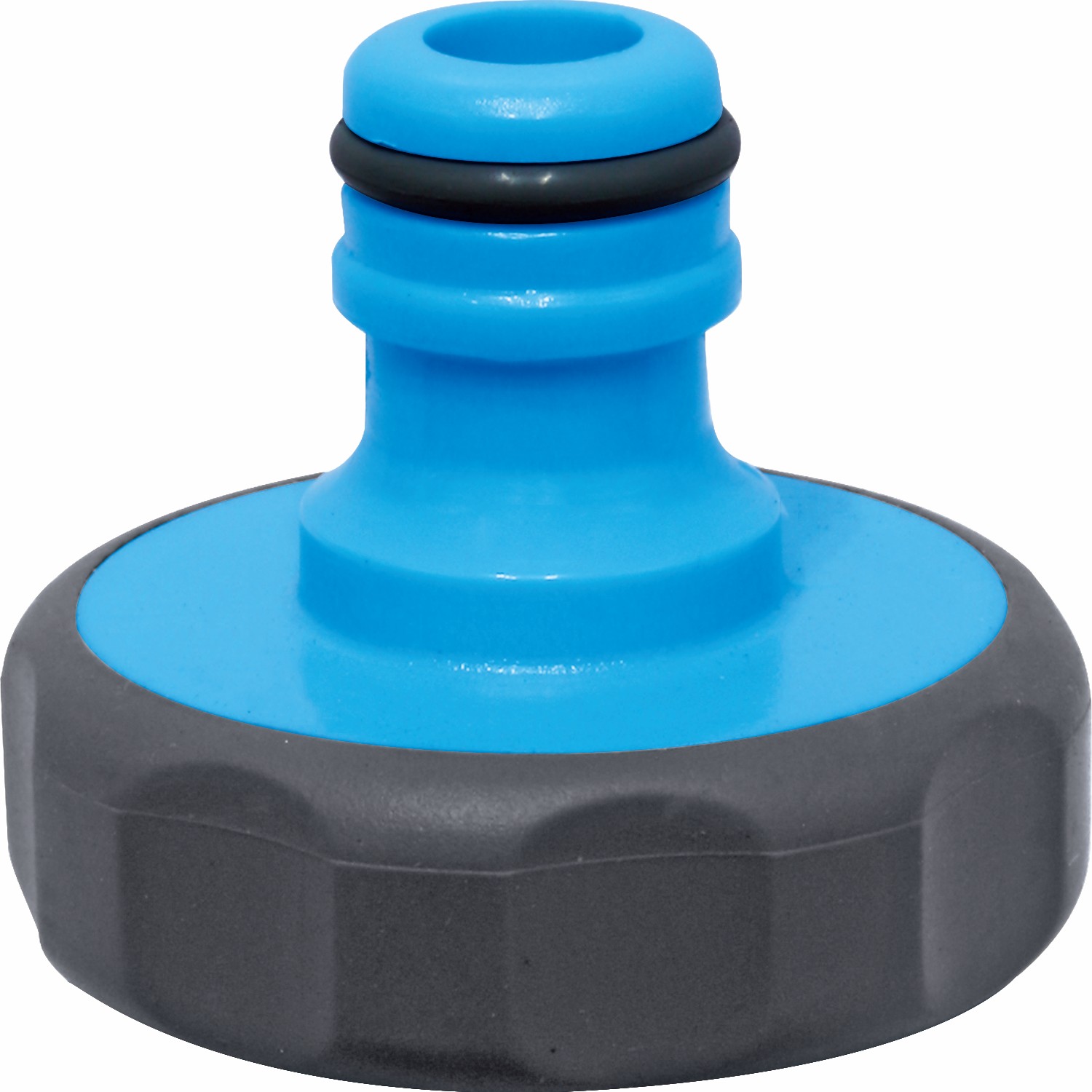 Tap connector with non-slip rubber grip and male hose adaptor