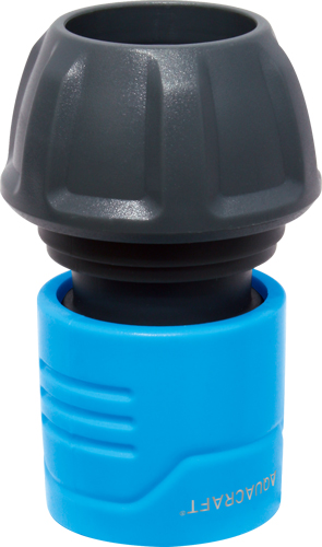 Plastic hose connector for secure tap connection
