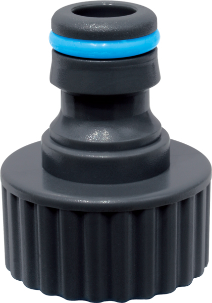 Plastic hose adapter with internal screw thread for tap connection