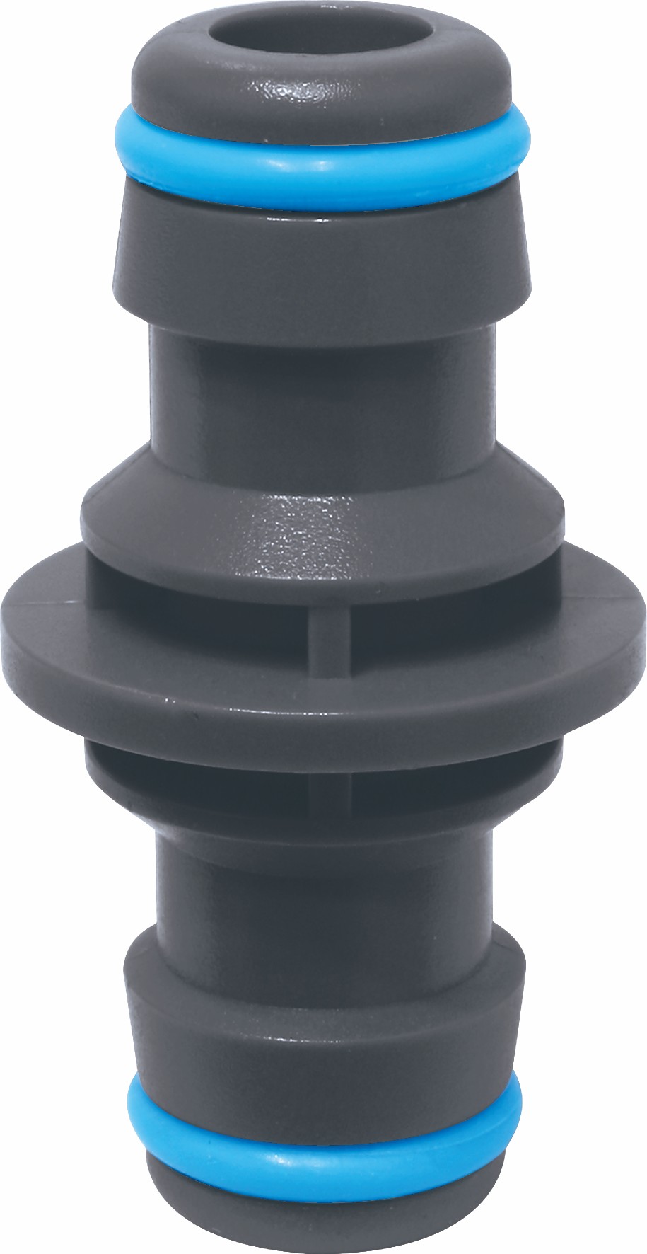 Double hose connector for joining two hose lines