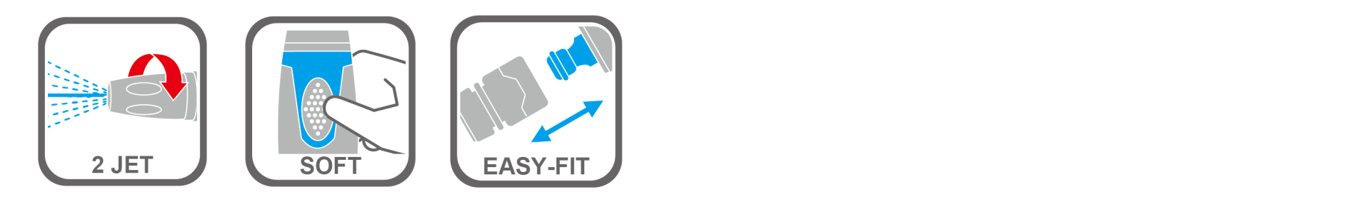 Adjustable garden hose nozzle from soft spray to hard jet and mist