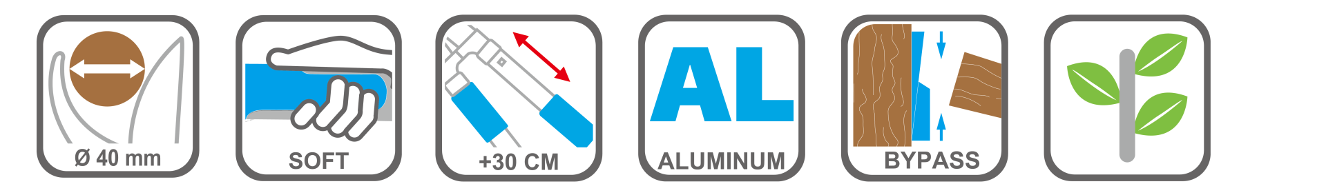 Aluminum pruning shears for dry wood cutting