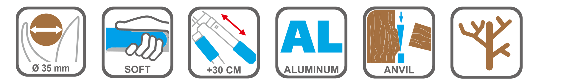 Extendable pruning shears for dry wood cutting