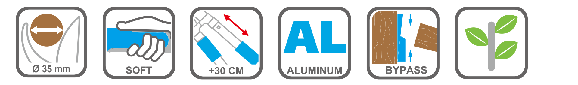 Long-reach garden pruning shears with ergonomic grips