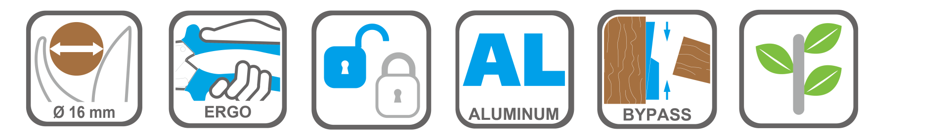 Garden pruner with hardened steel blades and aluminum handles